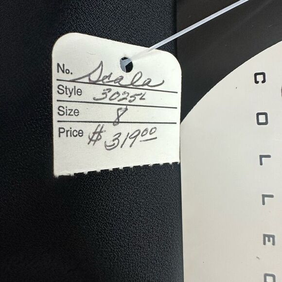 Scala Collection High Neck Beaded Mesh Sleeve Maxi Dress Black - Picture 8 of 14